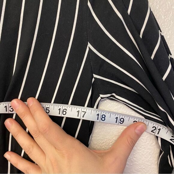 Est 1946 Black & White Striped Jumpsuit unitard cold shoulder long sleeve-xs - Picture 13 of 15